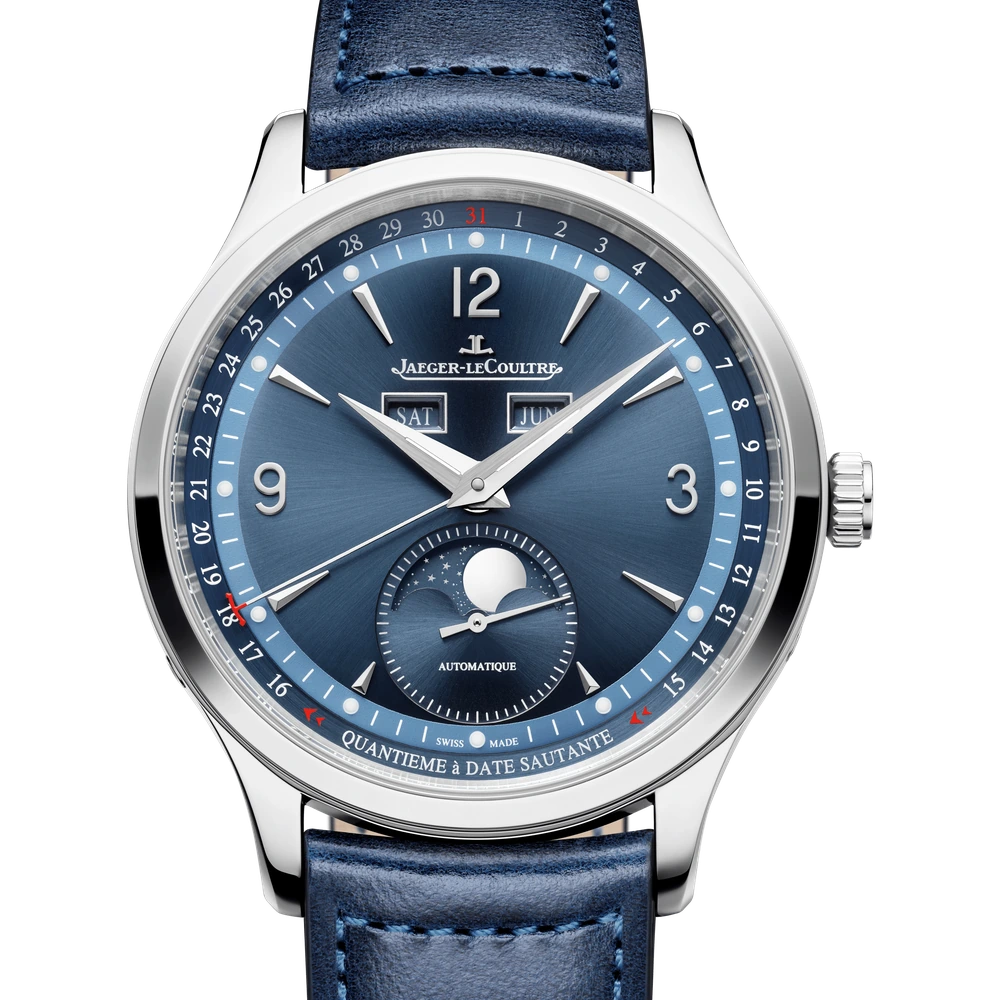 Jaeger-LeCoultre Calendar, Stainless steel, Blue