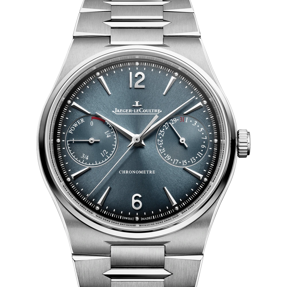 Jaeger-LeCoultre Chronometre Date Power Reserve, Stainless steel, Blue