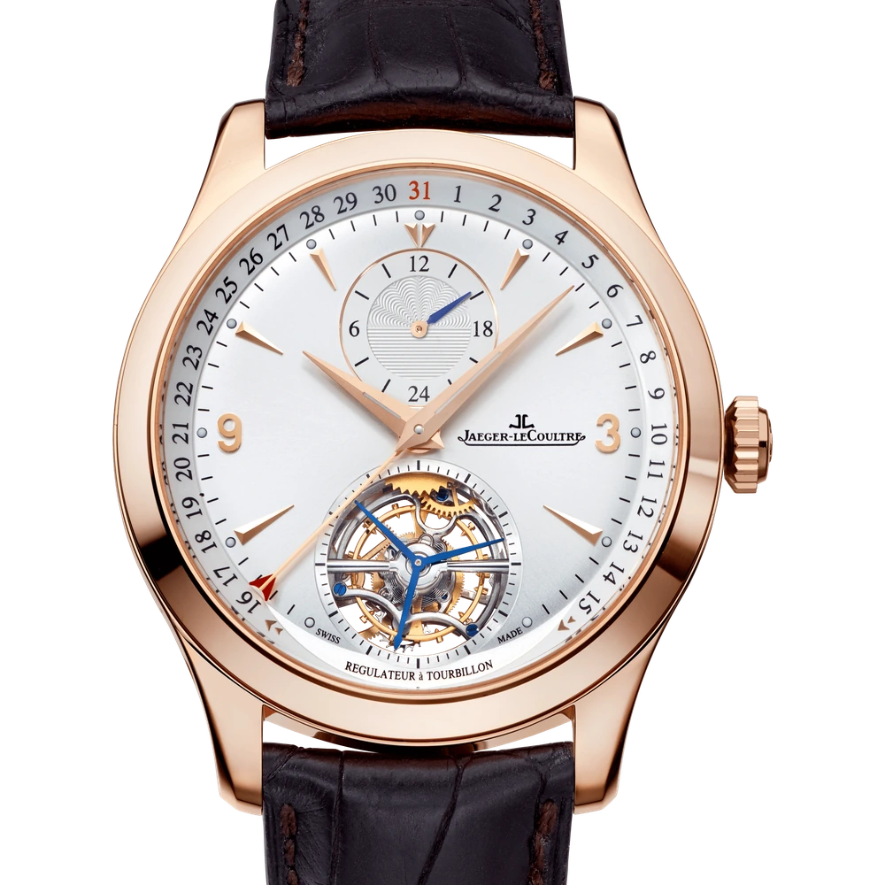 Jaeger-LeCoultre Tourbillon Dualtime, Pink gold, Silvered grey
