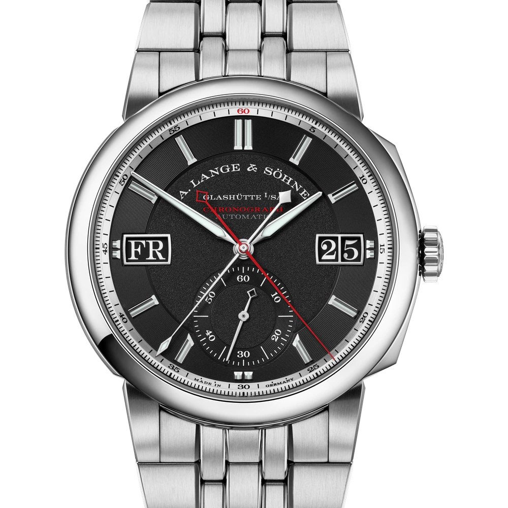 A. Lange & Söhne Stainless Steel, Black Dial