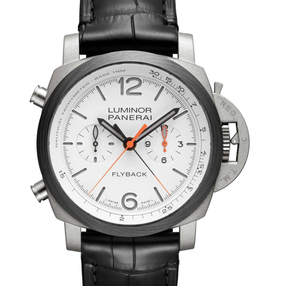 Panerai Chrono Flyback Zebra, 44 mm, Sandblasted titanium