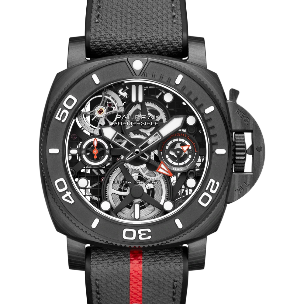 Panerai Tourbillon GMT Luna Rossa Experience Edition, 45 mm, Carbotech™
