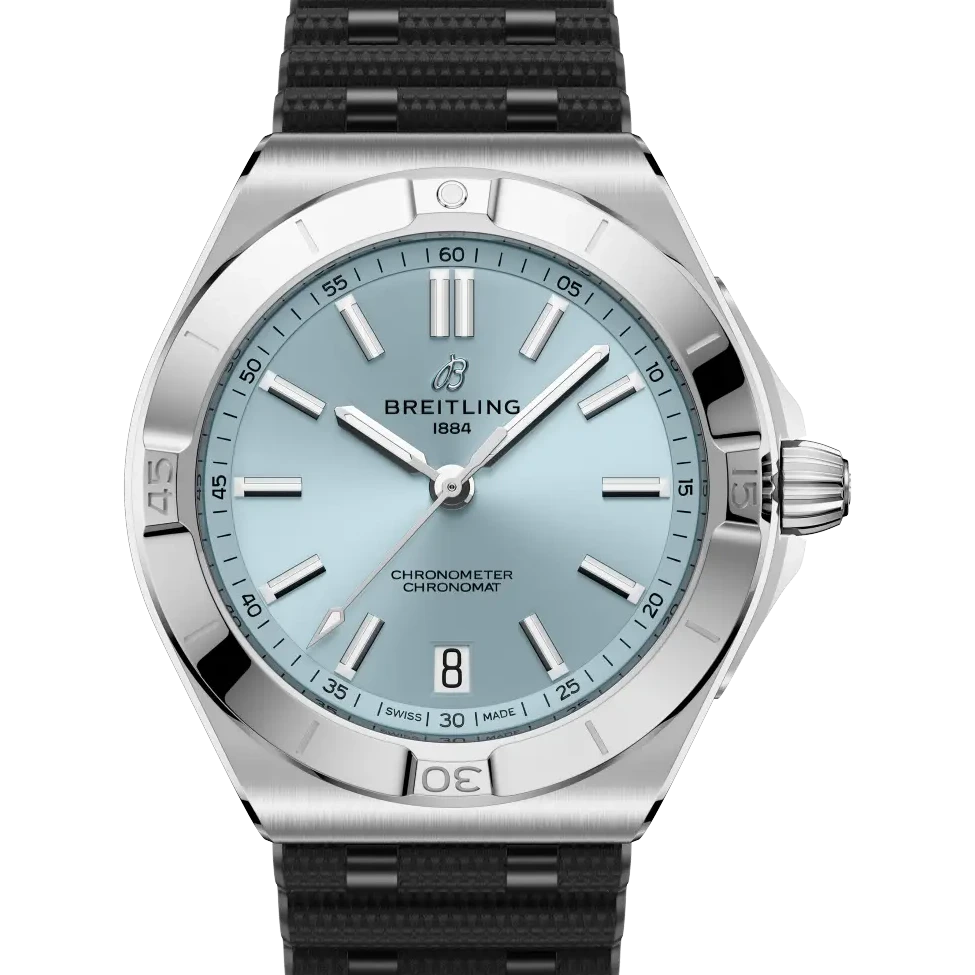 Breitling Chronomat B31 Automatic 40, 40 mm, stainless steel & platinum, ice blue dial