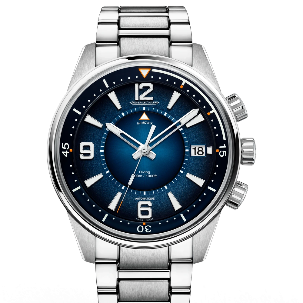 Jaeger-LeCoultre Mariner Memovox, Stainless steel, Blue