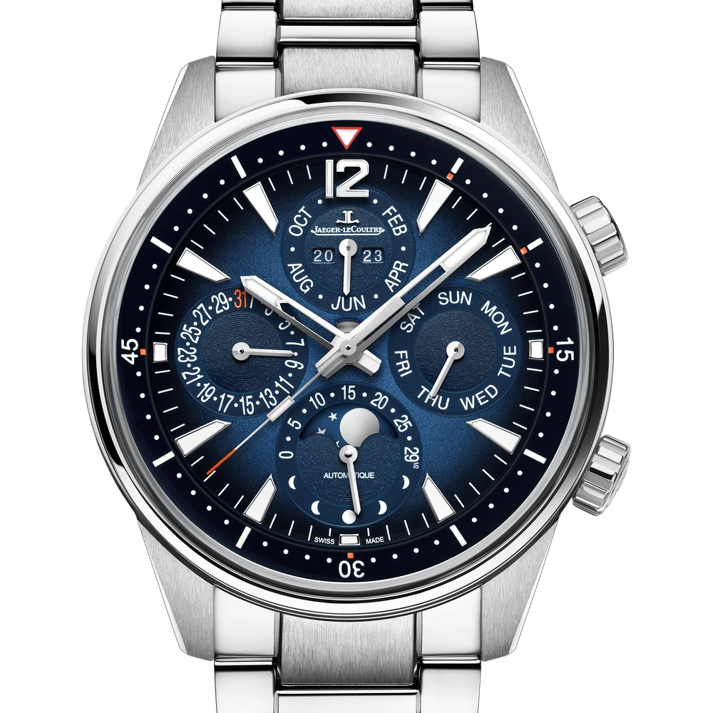 Jaeger-LeCoultre Perpetual Calendar, Stainless steel, Blue