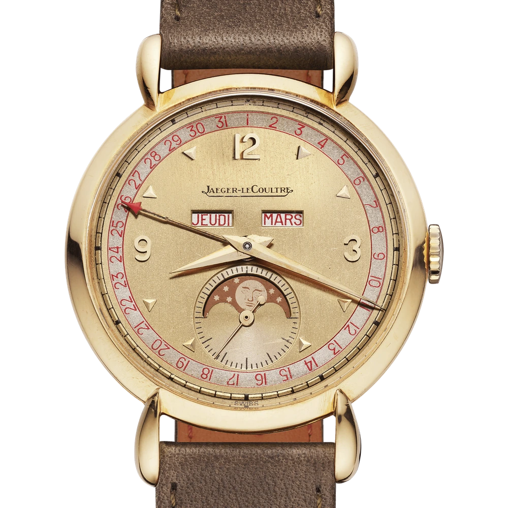 Jaeger-LeCoultre Triple Calendar, Yellow gold, Beige