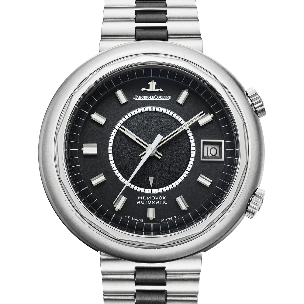 Jaeger-LeCoultre Memovox Snowdrop, Stainless steel, Black
