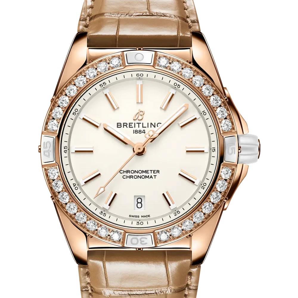 Breitling Super Chronomat Automatic 38 Origins, 38 mm, small scale traceable 18K red gold, cream dial