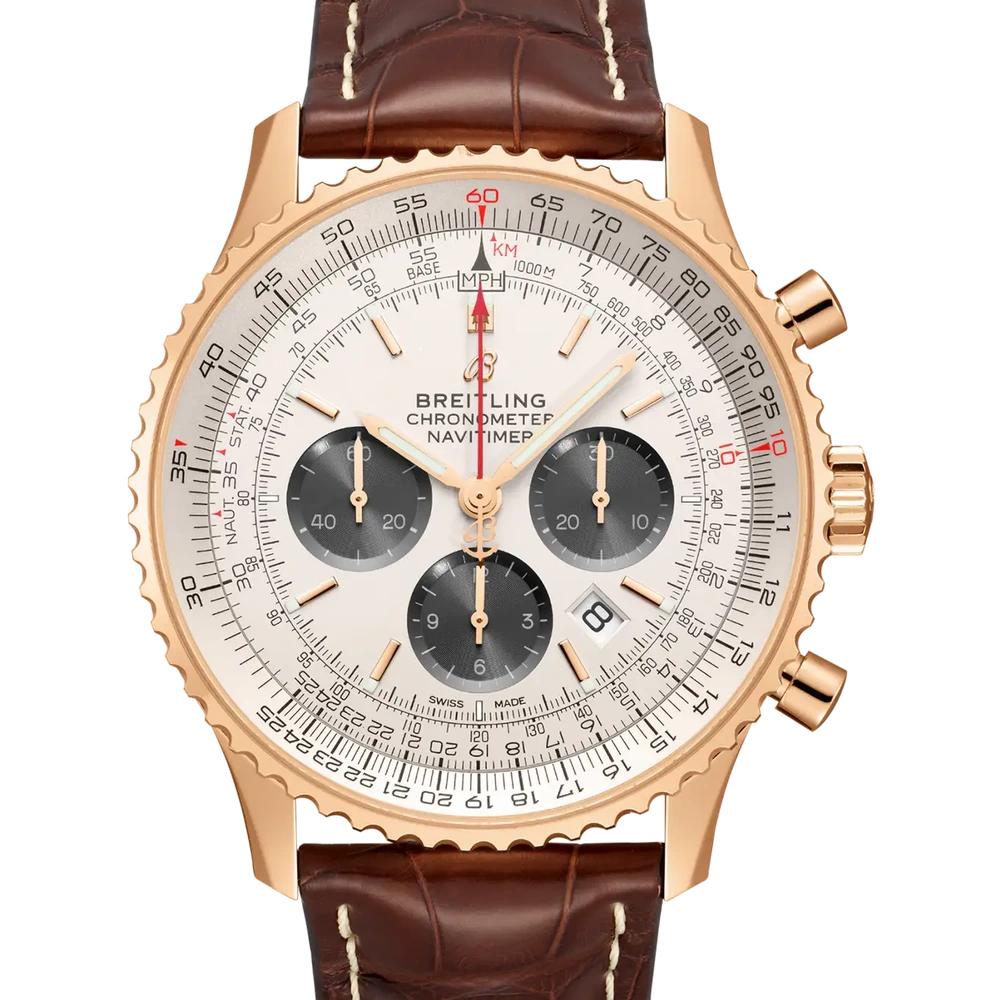 Breitling Navitimer B01 Chronograph 46, 46 mm, 18k red gold, cream dial