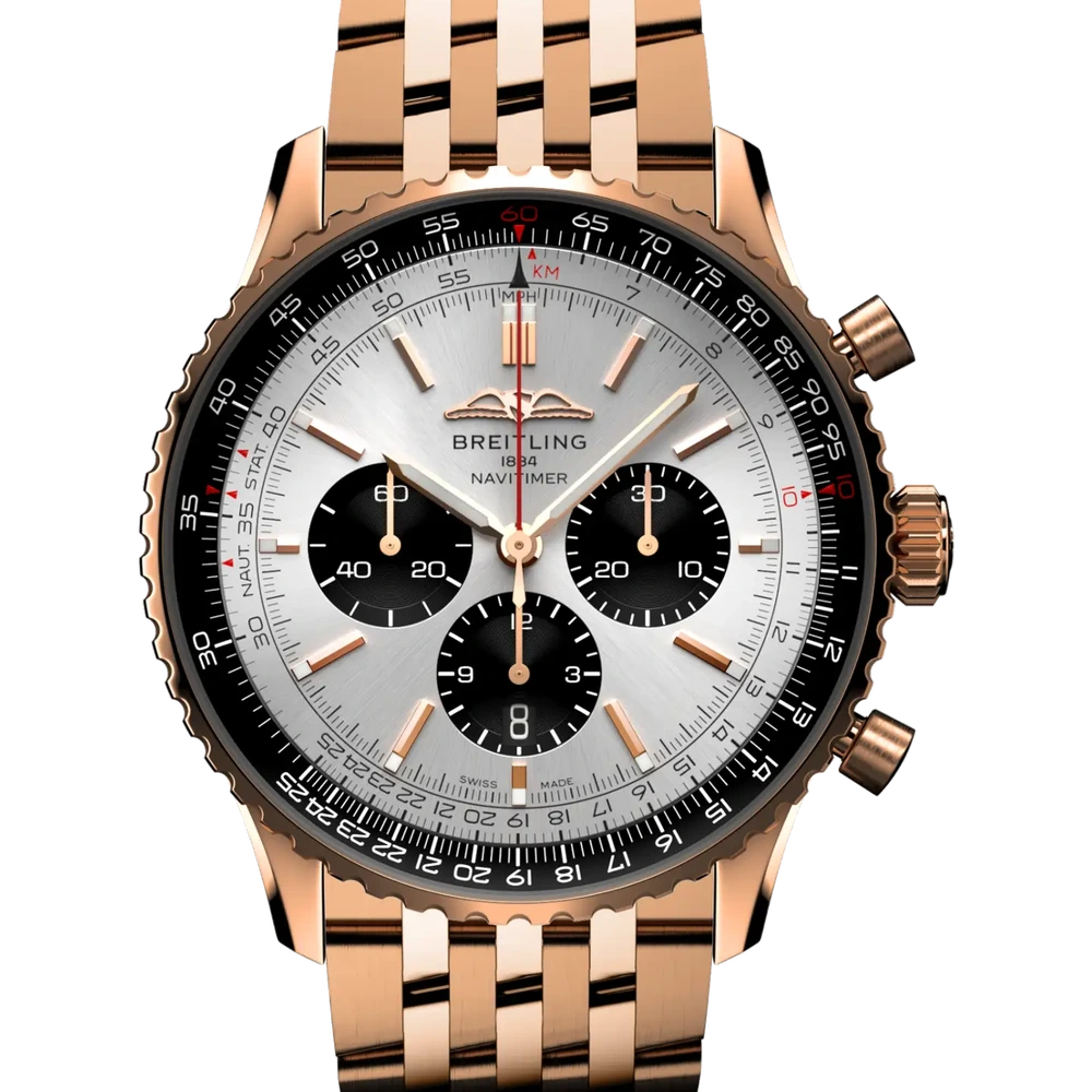Breitling Navitimer B01 Chronograph 46, 46 mm, 18k red gold, cream dial