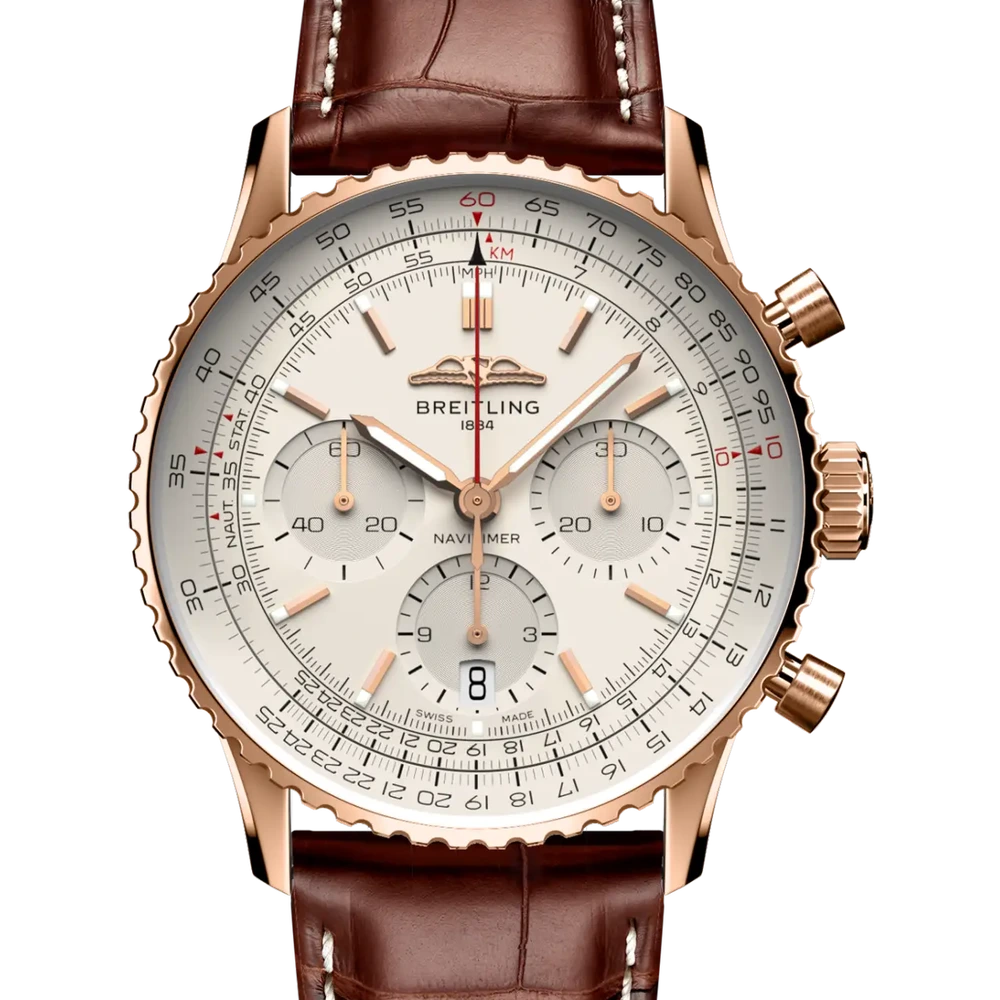 Breitling Navitimer B01 Chronograph 41, 41 mm, 18k red gold, cream dial
