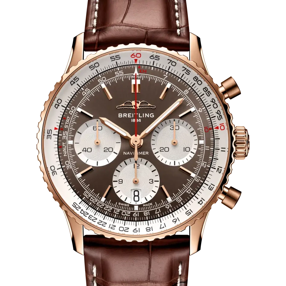Breitling Navitimer B01 Chronograph 41, 41 mm, 18k red gold, bronze dial