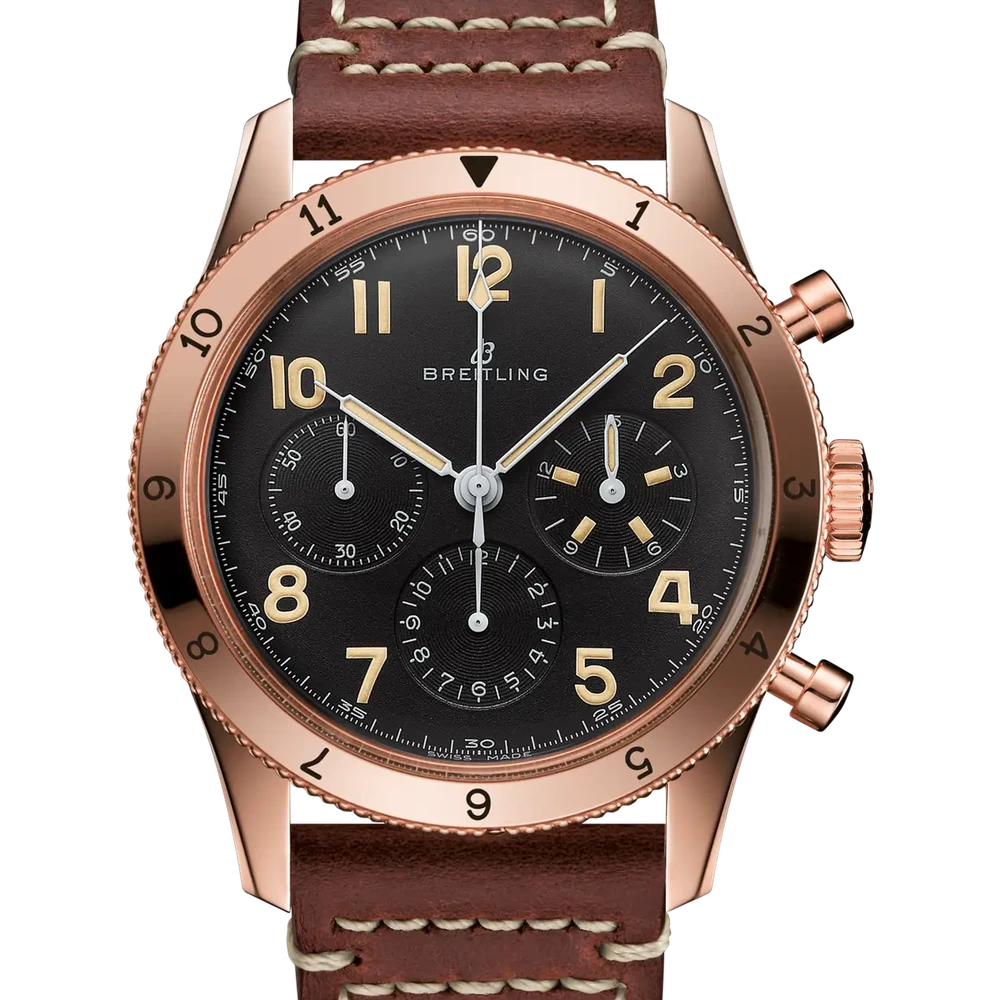 Breitling AVI 1953 Edition, 41 mm, 18k red gold, black dial