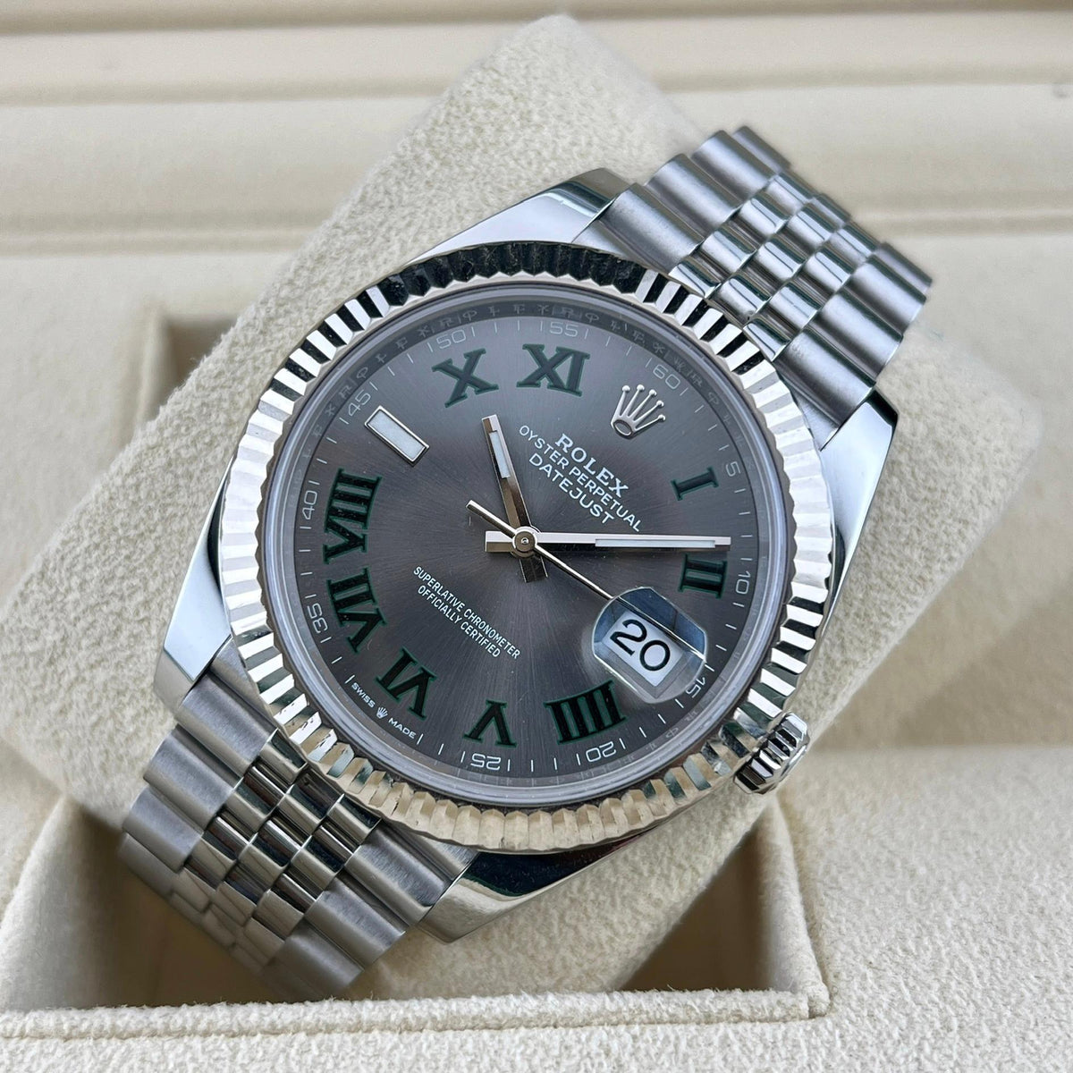 Rolex Datejust 41 "Wimbledon" 126334 Slate Dial Stainless Steel Jubilee Bracelet w/ Full Set