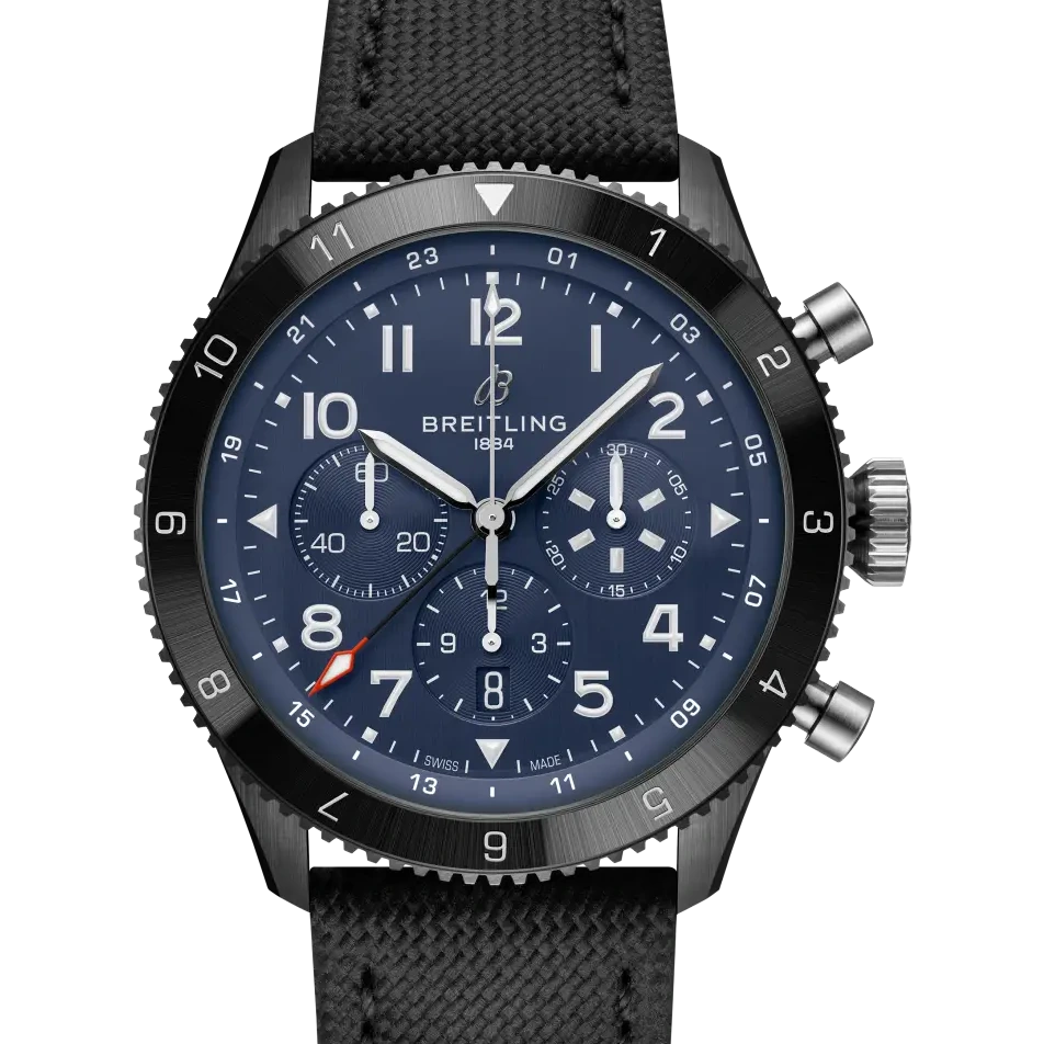 Breitling Super AVI B04 Chronograph GMT 46 Tribute to Vought F4U Corsair, 46 mm, ceramic, blue dial