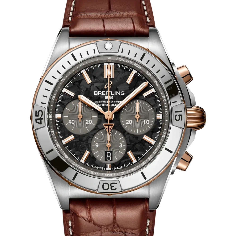Breitling Chronomat B01 42 Triumph Speed-Triple 1200 RR, 42 mm, titanium & 18K red gold, carbon dial