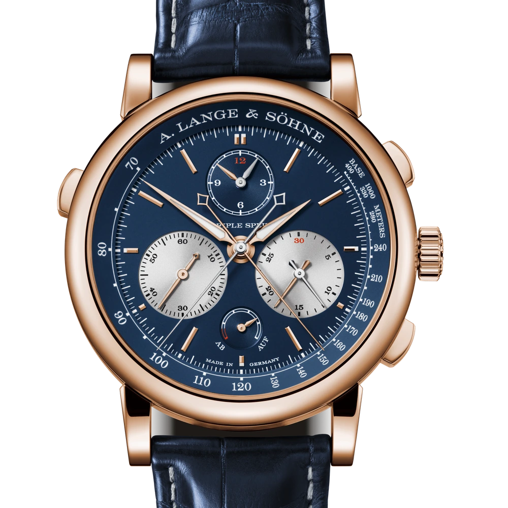 A. Lange & Söhne Pink Gold, Blue/rhodié Dial