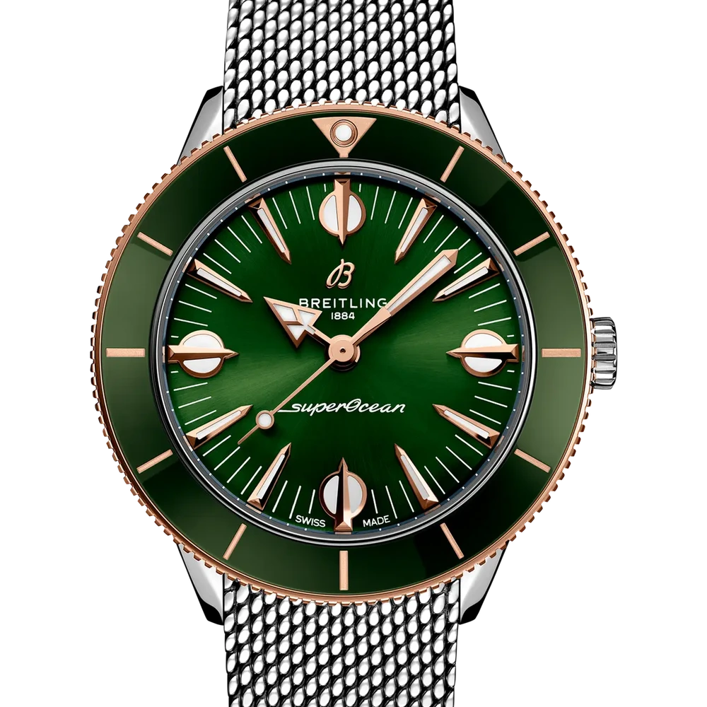Breitling Superocean Heritage '57 Highlands, 38 mm, stainless steel & 18k red gold, green dial