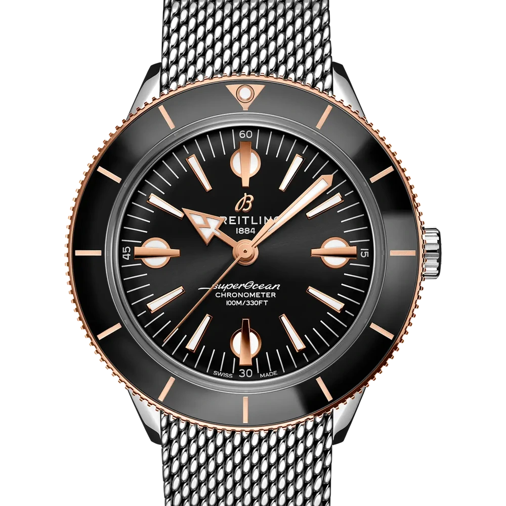 Breitling Superocean Heritage '57, 42 mm, stainless steel & 18k red gold, black dial