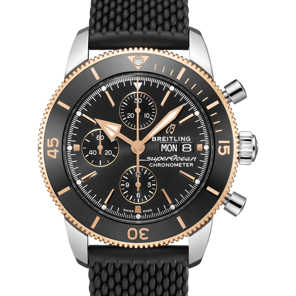 Breitling Superocean Heritage Chronograph 44, 44 mm, stainless steel & 18k red gold, black dial