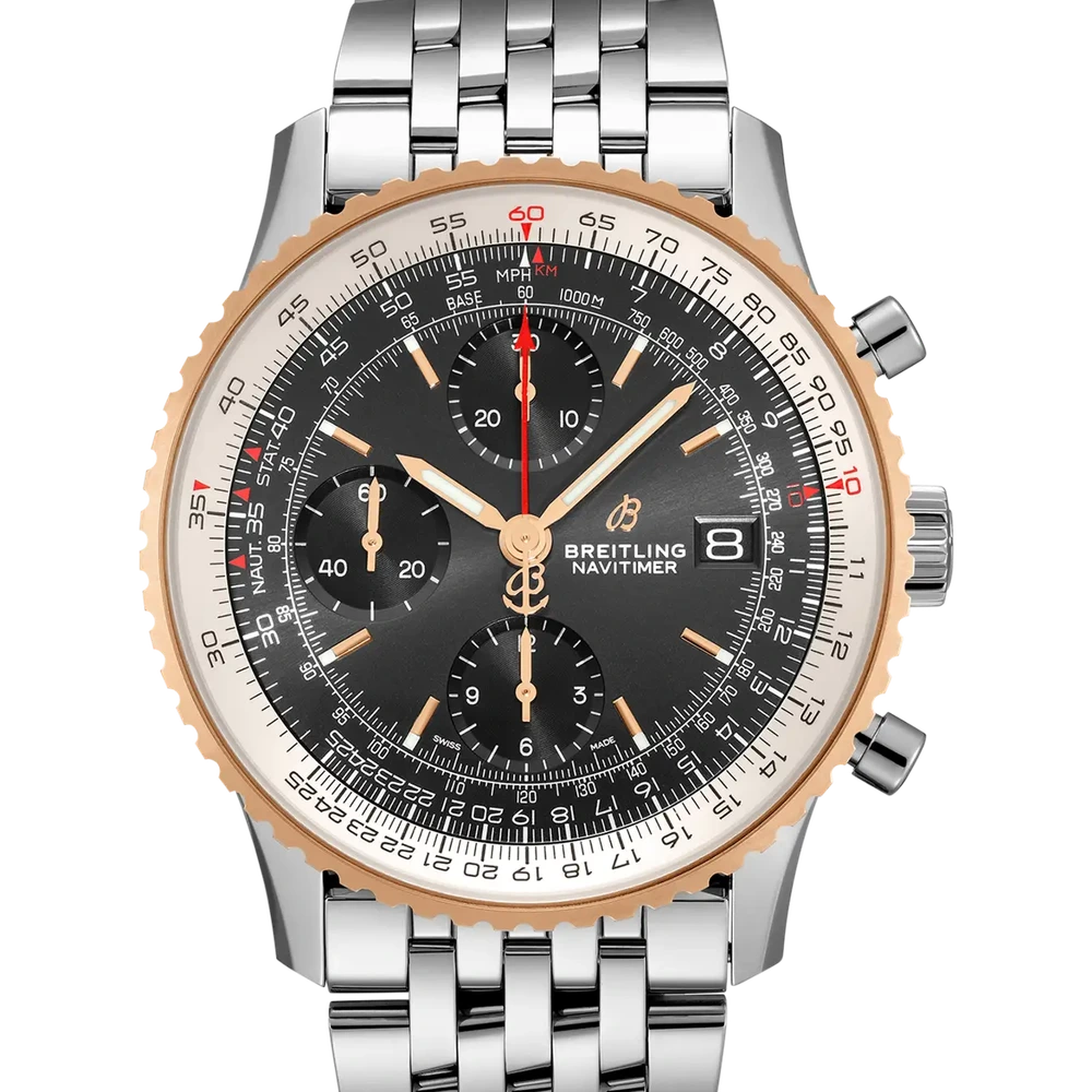 Breitling Navitimer Chronograph 41, 41 mm, stainless steel & 18k red gold, black dial