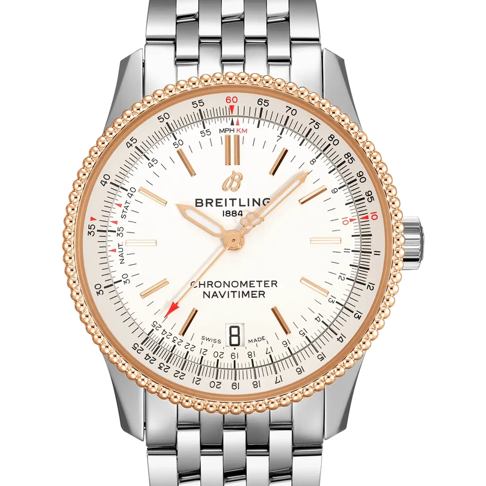 Breitling Navitimer Automatic 38, 38 mm, stainless steel & 18k red gold, cream dial