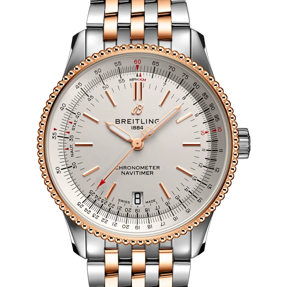 Breitling Navitimer Automatic 38, 38 mm, stainless steel & 18k red gold, cream dial
