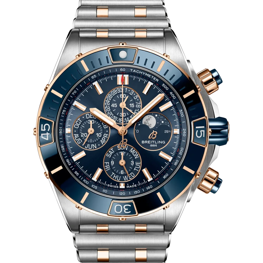 Breitling Super Chronomat 44 Four-Year Calendar, 44 mm, stainless steel & 18k red gold, blue dial