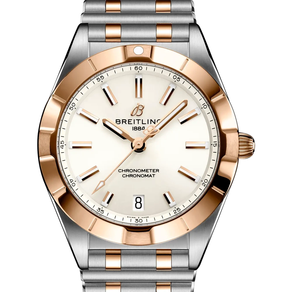 Breitling Chronomat 32, 32 mm, stainless steel & 18k red gold, white dial