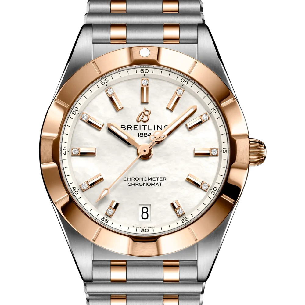 Breitling Chronomat 32, 32 mm, stainless steel & 18k red gold, mother-of-pearl dial