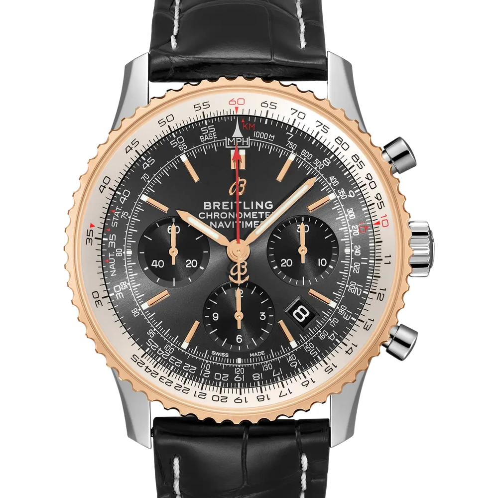 Breitling Navitimer B01 Chronograph 43, 43 mm, stainless steel & 18k red gold, anthracite dial