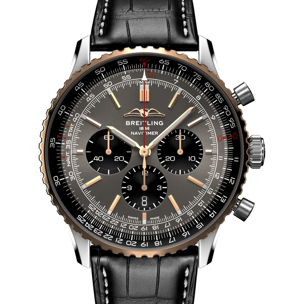 Breitling Navitimer B01 Chronograph 46, 46 mm, stainless steel & 18k red gold, anthracite dial