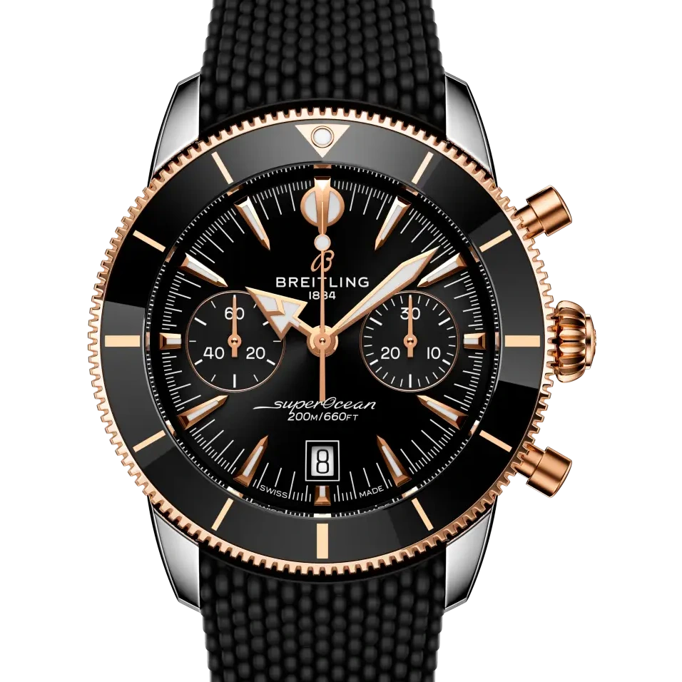 Breitling Superocean Heritage B01 Chronograph 42, 42 mm, stainless steel & 18k red gold, black dial
