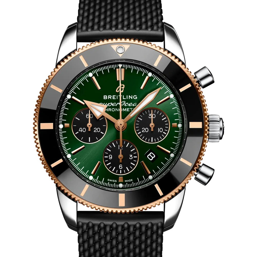 Breitling Superocean Heritage B01 Chronograph 44 Limited Edition, 44 mm, stainless steel & 18k red gold, green dial