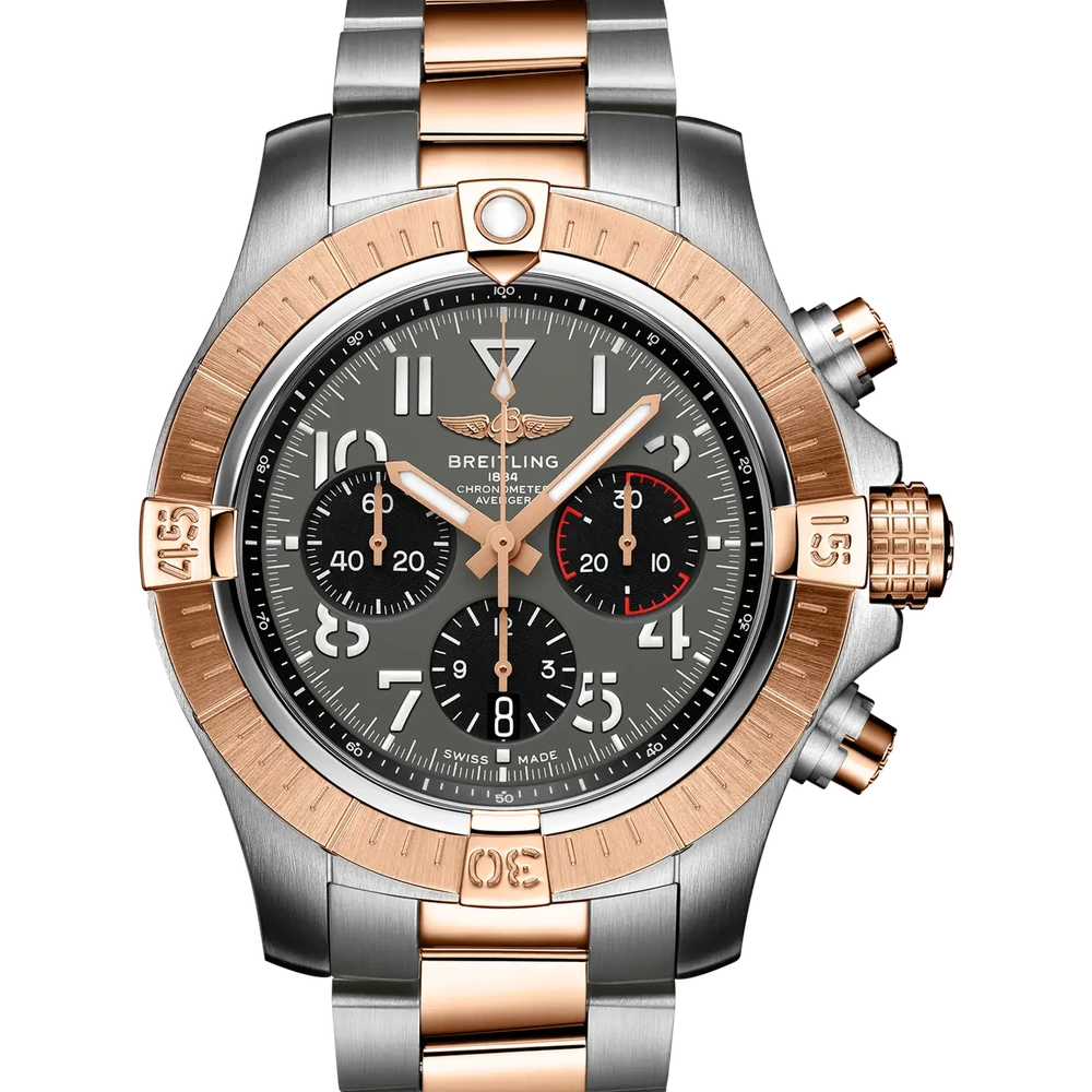Breitling Avenger B01 Chronograph 45, 45 mm, stainless steel & 18k red gold, anthracite dial
