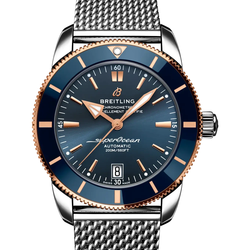 Breitling Superocean Heritage B20 Automatic 42, 42 mm, stainless steel & 18k red gold, blue dial