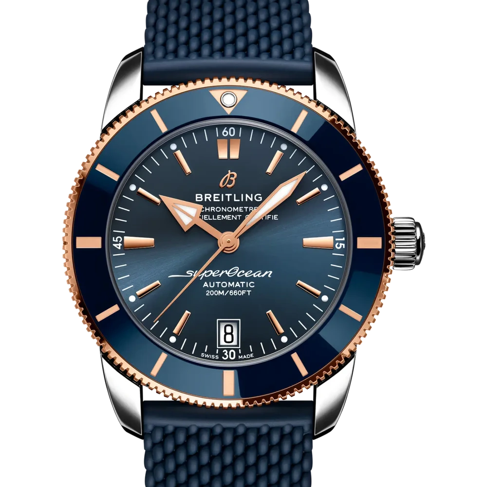 Breitling Superocean Heritage B20 Automatic 42, 42 mm, stainless steel & 18k red gold, blue dial