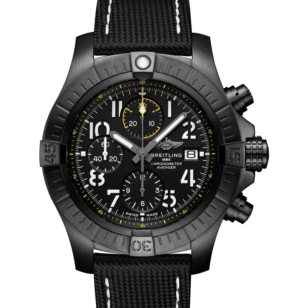 Breitling Avenger Chronograph 45 Night Mission, 45 mm, dLC-coated titanium, black dial