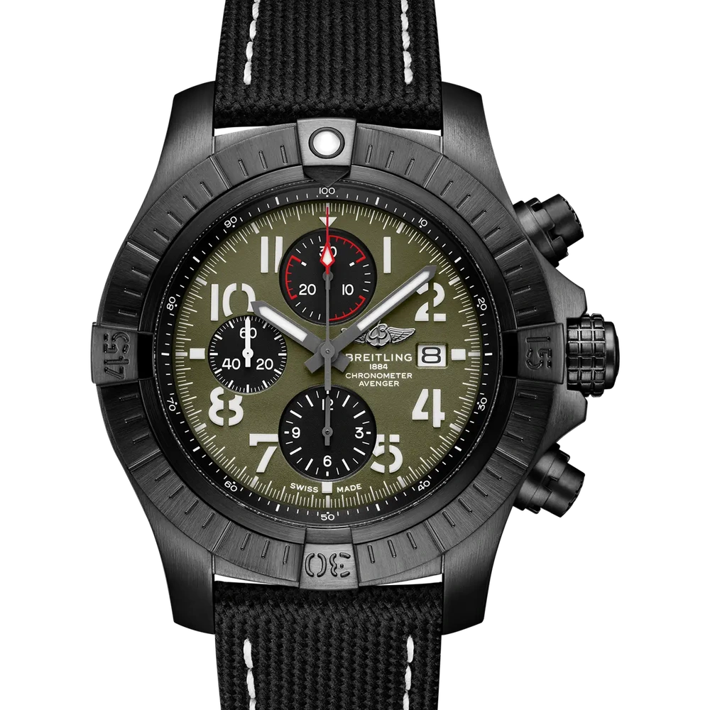 Breitling Super Avenger Chronograph 48, 48 mm, dLC-coated titanium, green dial