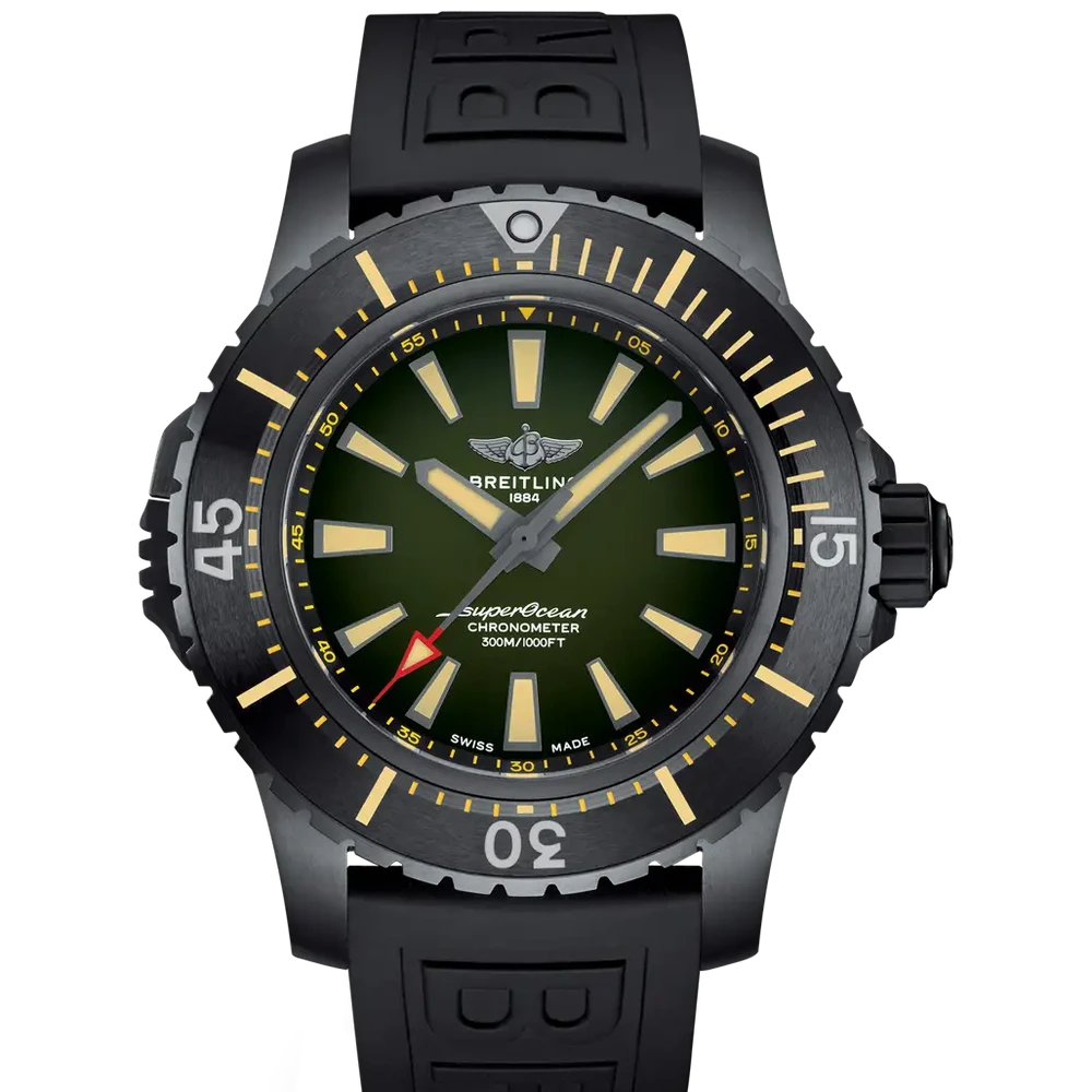 Breitling Superocean Automatic 48, 48 mm, dLC-coated titanium, green dial