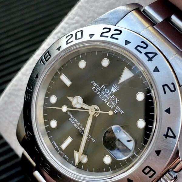 Rolex Explorer II 16570 Black Dial Steel Oyster Bracelet with Steel Bezel - Image 2