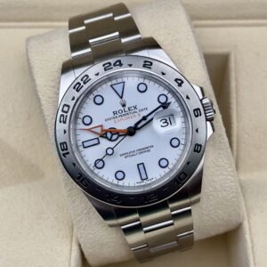 Rolex Explorer II 216570 Polar White Dial Steel Oyster Bracelet Orange Hand GMT