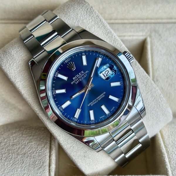 2013 Rolex Datejust II 41mm 116300 Blue Dial Steel Bracelet Smooth Bezel w/ B+P