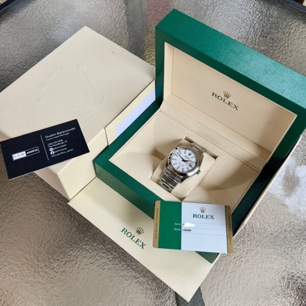 2019 Rolex Datejust 41mm White Dial 126300 Steel Oyster Bracelet w/ B+P - Image 2