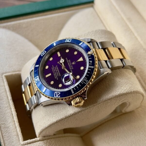 1986 Rolex Submariner Date 16803 Purple Patina Tropical Dial 40mm Bluesy HEL - Image 7