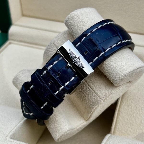 Rare Breitling Chronomat B01 44mm Steel Chronograph Blackeye Blue AB0115 B+Cert - Image 8