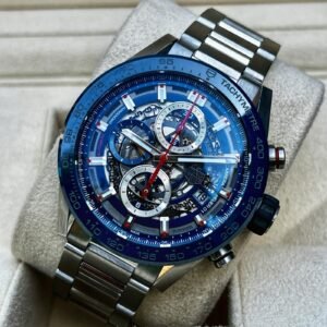 2021 TAG Heuer Carrera 43mm Blue Ceramic Skeleton CAR201T.BA0766 Box+Papers