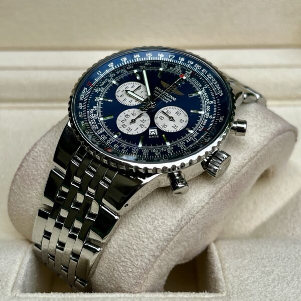 Breitling Navitimer Heritage 43mm Blue Dial Steel Pilot Bracelet A35350 B+P - Image 4