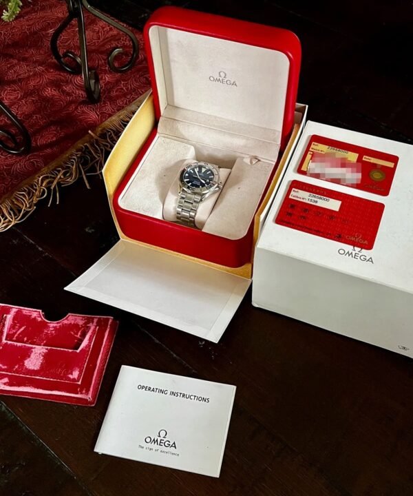 2002 OMEGA Seamaster Professional 41mm Blue Dial Sword Hands Steel 2265.80 B+P - Image 2