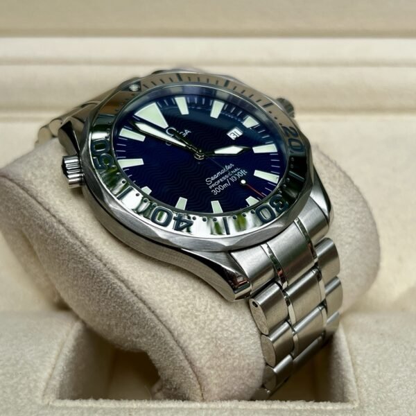 2002 OMEGA Seamaster Professional 41mm Blue Dial Sword Hands Steel 2265.80 B+P - Image 3